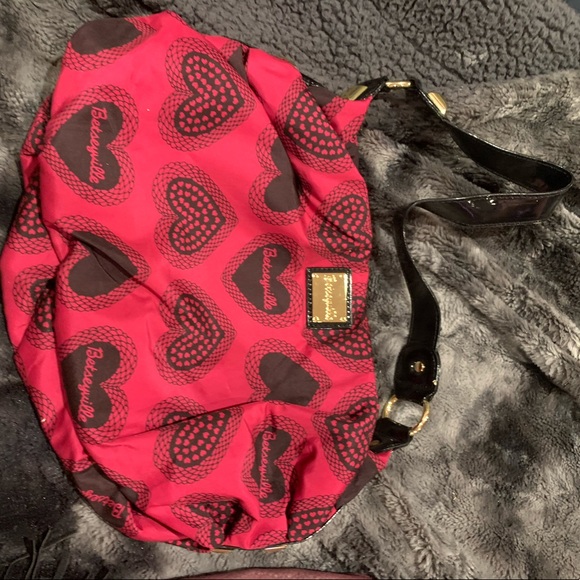 Betsey Johnson Betseyville pink studded hobo bag small - Picture 3 of 3